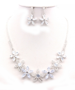 Crystal Rhinestone Jewelry Set for Women NB300624 SILVER CL